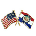 Missouri & USA Crossed Flag Pin